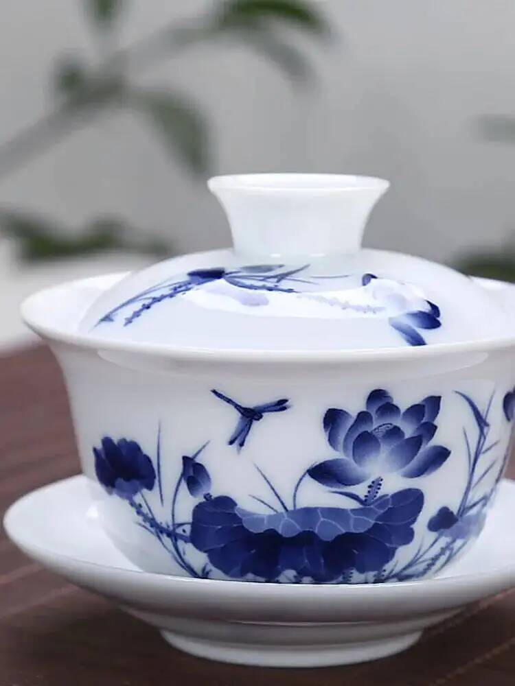 Celadon Ceramic Cup - Grand bol à couvercle en porcelaine
