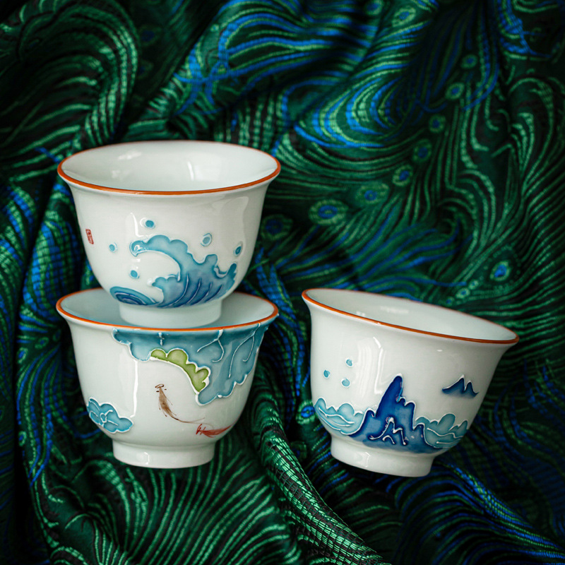 Tasse à thé Kung Fu peinte à l - Celadon Ceramic Cup avis et prix